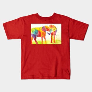 Colourful Elephants in Love Kids T-Shirt